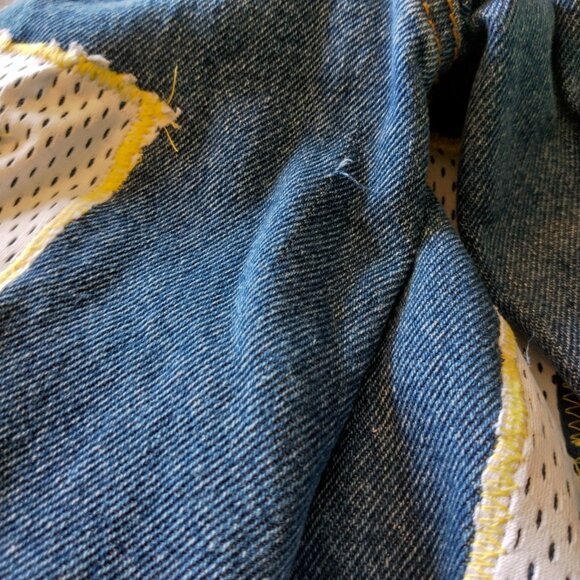 WVU Mountaineers Football Jean Jacket Men XL West Virginia University Upcycled - Picture 10 of 16